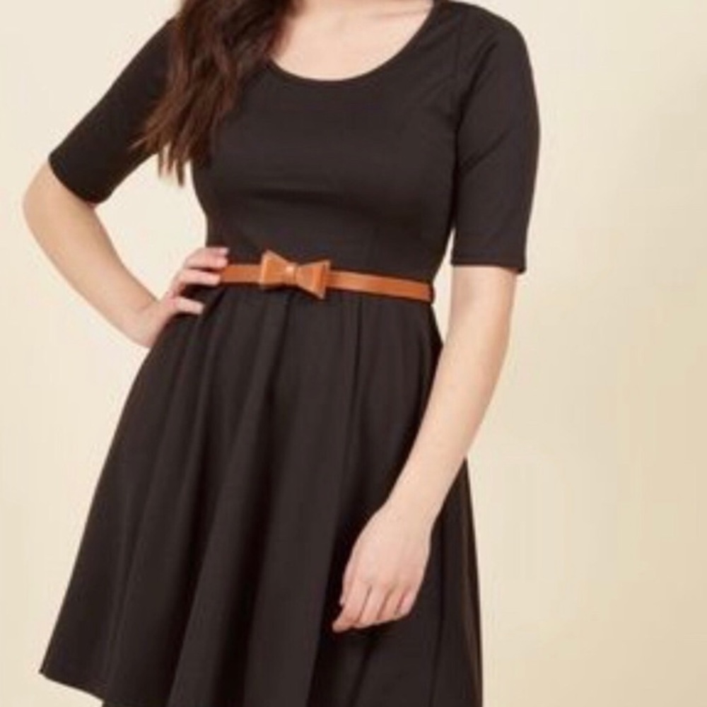 Modcloth | Black Flare Dress